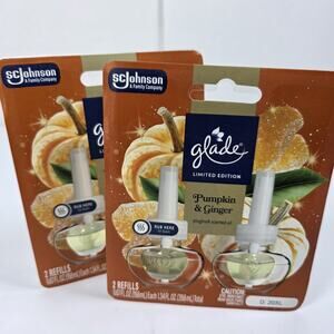 Lot 2 Glade Pumpkin Ginger Plug In Refills 4 Total Limited Edition Fall scents